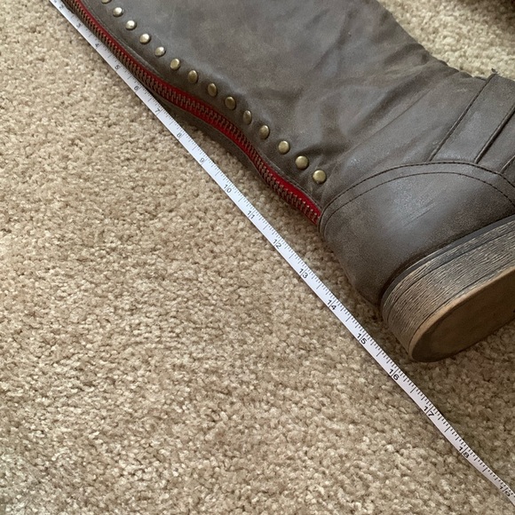 Madden Girl Brown Over the Knee Boots Cactus 7.5 with Buckle Straps distressed - Picture 13 of 15